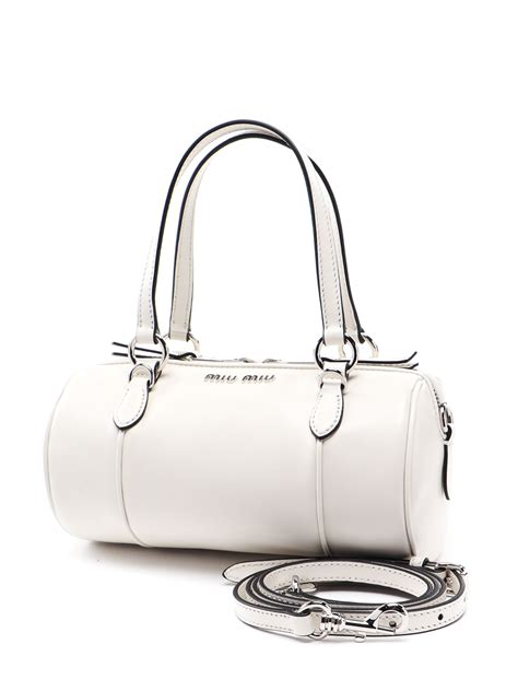 miu miu bowling bag|White Leather Top.